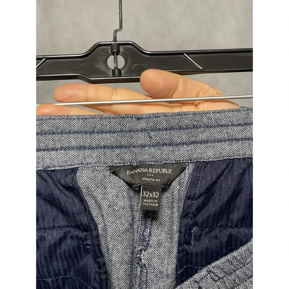 Banana Republic Pants Men's 32X27 Blue Athletic Linen Blend Drawstrings Hybrid